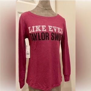 Taylor Swift Maroon Long Sleeve T-shirt.